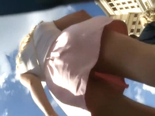 Hot Pussy Bulge Under A Short Skirt