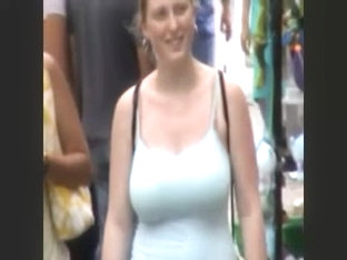 Candid Teen Bouncing Tits In Tanktop