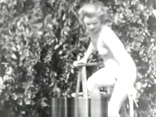 Nudist Girl Feels Good Naked In Garden (1950s Vintage)