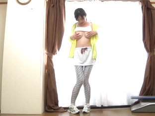 Sexy Petit Japanese Girl Chigasaki Arisu Masturbating Her Boobs And Nipples
