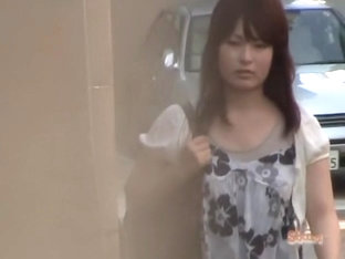 Street Sharking Of A Cute Japanese Girl Wearing A Dress