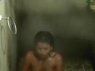 Slender Hawt Latin Playgirl Angel In The Indecent Shower Room Getting Spied