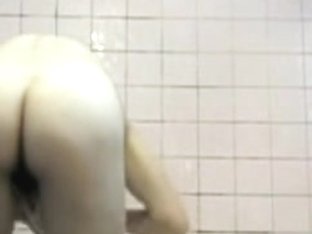 Shower Room Girl Washing Hair On Pussy And On Head