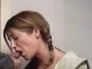 Cute Braided Wife Blowing Cock