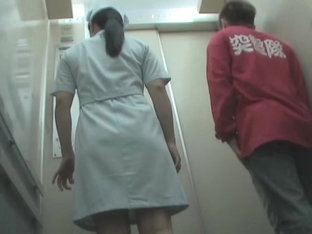 Man In The Lift Pulls Nurse Skirt Up And Shows Her Booty