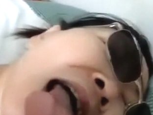 Asian Girl With Sunglasses Sucks Cock, While Getting Fingered.
