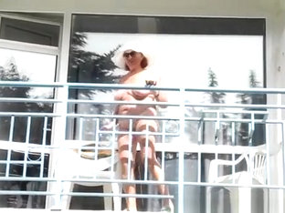 Exhibitionist Granny Naked In Balcony