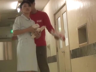 Slim Legged Bimbo In Nurse Uniform Resisting Sharking