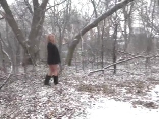 Nikki Is A Dirty Minded Blonde Who Likes To Show Tits, Even In The Snow