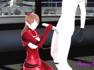 3d Hentai And Hentai 3d - Evangelion Asuka Sucks And Jerks Off