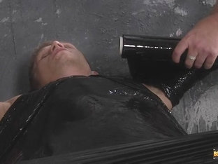Twink Boy Cocooned In Plastic! - Chris Jansen & Sebastian Kane - Boynapped