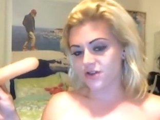 Blond Devouring A Sex Tool On Livecam