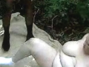 Fat Woman Taking A Big Black Cock In The Woods