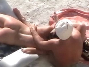 Voyeur On Public Beach. Cook Jerking And Oral Sex-stimulation