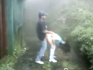 Lalin Cutie Legal Age Teenager Has A Quickie With Her Bf In The Rain