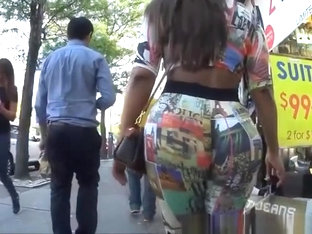 Big Ass Latin Chick Wearing Tight Colorful Clothes