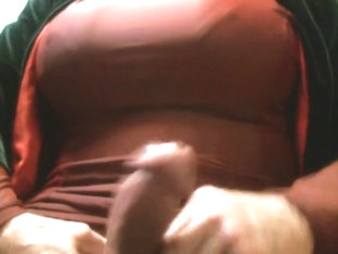 Playing in a new tight red dress.