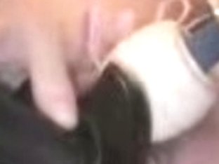 Wife creaming all over big electrical stimulation sex-toy.