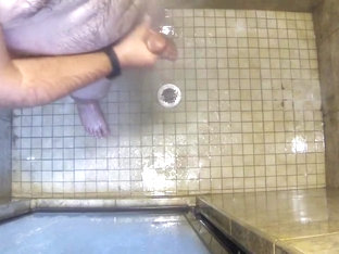 Jacking off cum in shower!