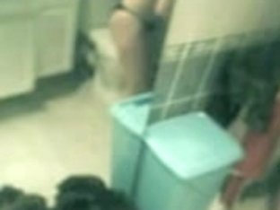 Wife Stripping And Staying Nude Before Mirror In Bathroom