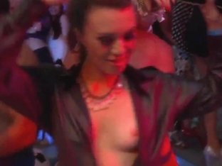 Sexy girls dancing erotically in a club