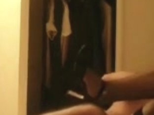 brunette hair hair in stockings doggy