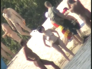 Sexy naked people in a beach voyeur video