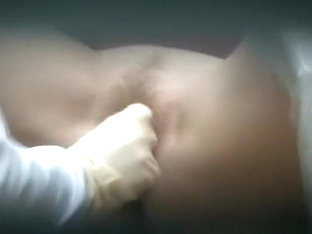 Gynecologist examines hairy pussy and tits