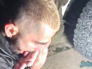 Blond Twink Is Letf To Fuck No The Mountain With A Cum Flow In The Car