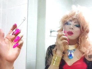 Sissy niclo sexy makeup smoking 4