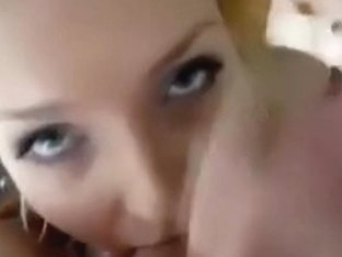 Valuable Golden-haired Wench Sucks And Jerks Him Untill That Guy Discharges His Load Over Her Face