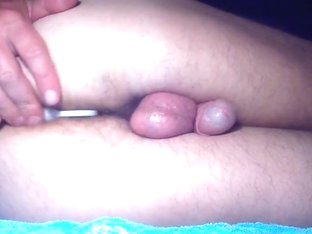 Prostate massage and orgasm with toy, no hands
