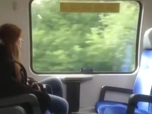 Crazy Guy Jerks Off In A Train With A Chick Sitting Next To Him