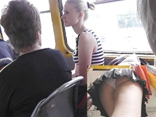 Very steamy golden-haired upskirt episode