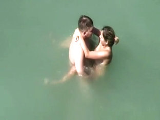 Nudist Couple Fucks In Water