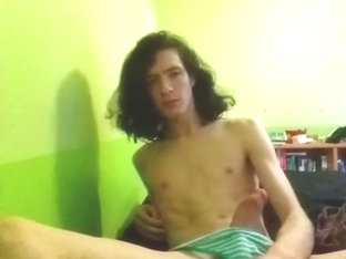 Cute shy femboy strips for the camera