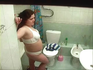 My Chubby Girlfriend In Bathroom Spied With Hidden Cam