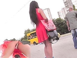 Breathtaking Brunette Hair Upskirt Beauty