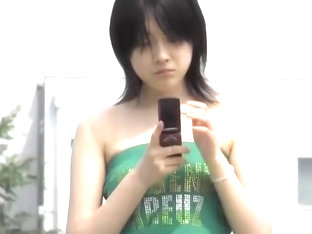 Black-haired Pretty Bimbo Is Texting Her Boyfriend In The Middle Of Sharking