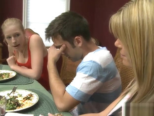 Hot Teen And Busty Stepmom Shared Bfs Cock On The Floor