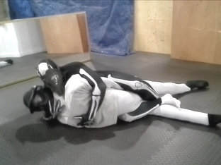 gasmasked skeleton defeats his white dummy