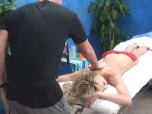 Sexy Golden-haired Tempted On Massage Table