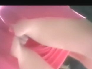 Girl In Pink Dress Exciting Park Pussy Up Skirt