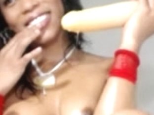 Hawt Dark Brown Explores Bawdy Cleft With Sex-toy And Gives A Oral Job