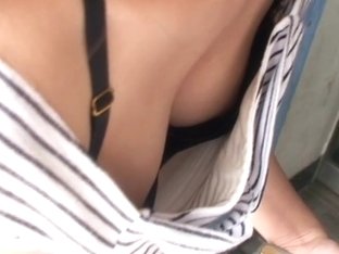 Gorgeous teen girl showing nice tits on hidden cam during survey