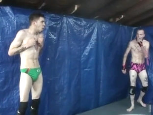 Wrestling match many boys