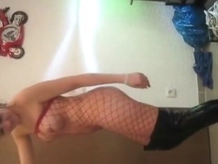 Sexy Gf Dancing In Fishnets