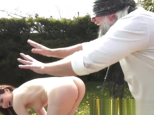 Fetish babe fingers and licks old mans ass