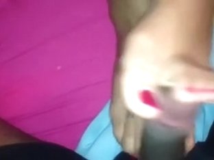 Sexy Hottie Jerks Off Her Boyfriend's Dong With Her Legs