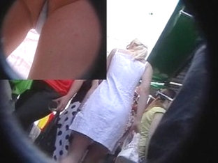 Spy upskirt in the public place